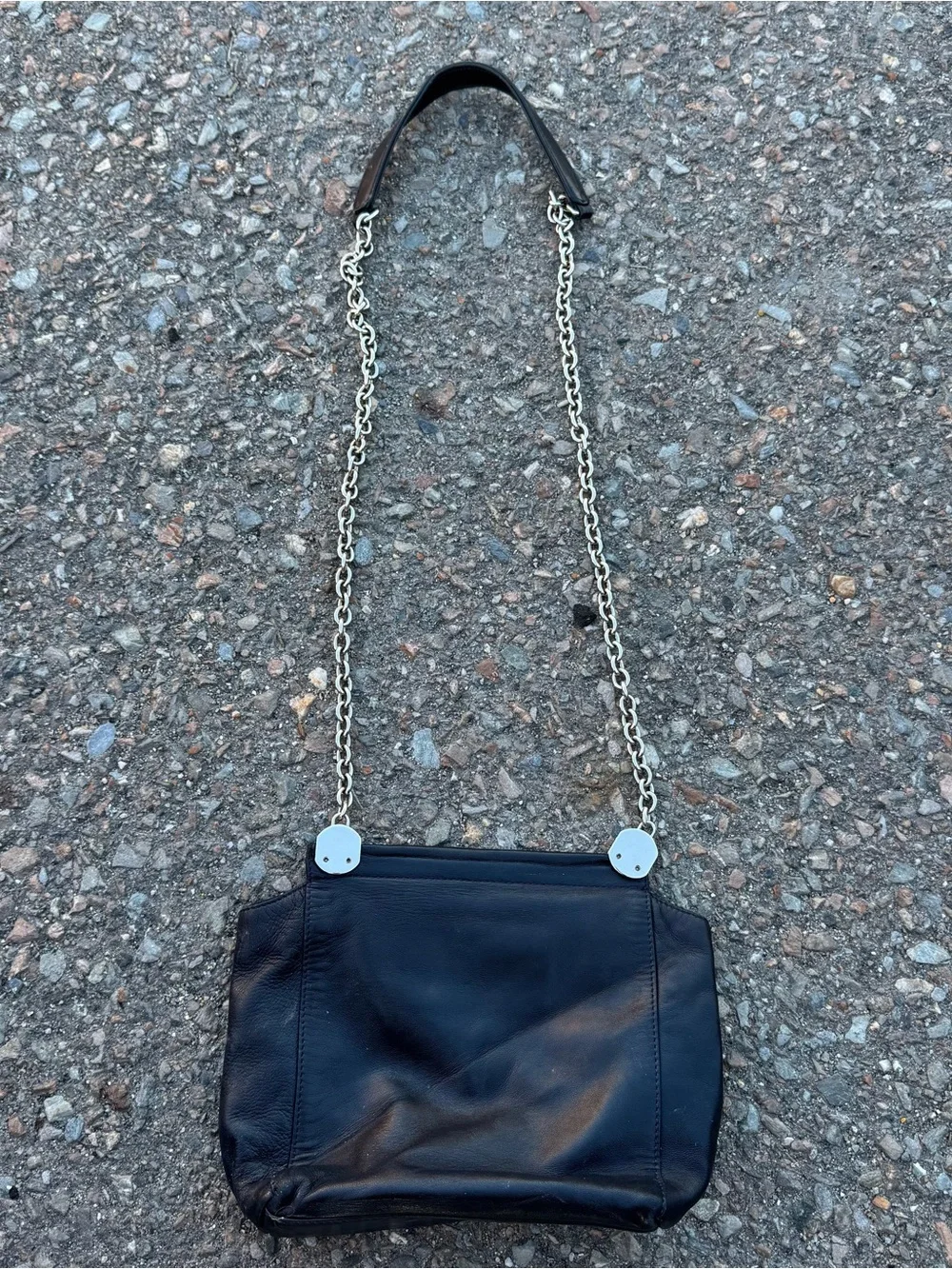 Vintage Andrea Mabiani Small Crossbody Shoulder Bag Black Leather Italy Y2K 90s